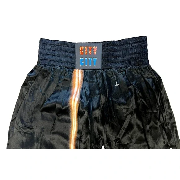 NWT Paco Rabanne City City Wide Leg Crop Pant Silky Black Flaming Astronauts XS - Picture 3 of 14